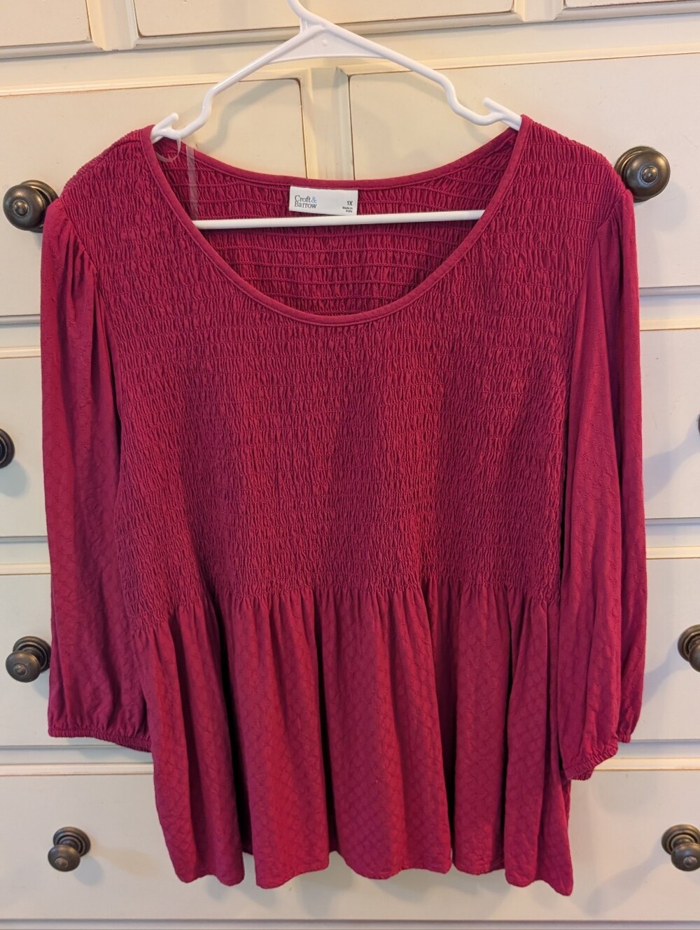 Croft & Barrow Smocked Blouse  Size 1X